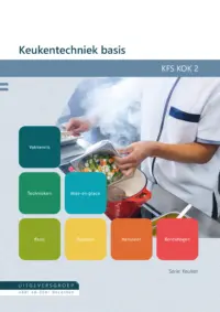 Omslag van het leerwerkboek voor 'Mbo: Keuken' met de titel 'Keukentechniek basis'