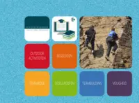 Omslag van het leerwerkboek met de titel 'Keuzedeel - Outdoor activiteiten (K0825)'