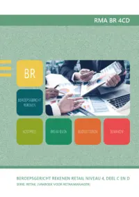 Omslag van het leerwerkboek voor 'Mbo: Retail' met de titel 'Beroepsgericht rekenen voor retail - deel C en D'