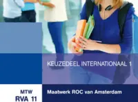 Omslag van het leerwerkboek met de titel 'Maatwerk ROC van Amsterdam, Keuzedeel Internationaal'