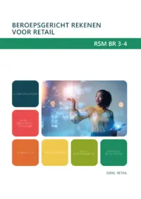 Omslag van het leerwerkboek voor 'Mbo: Retail' met de titel 'Beroepsgericht rekenen voor Retail niveau 3-4'