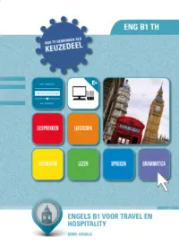 Omslag van het leerwerkboek voor 'Mbo: Travel, Leisure & Hospitality' met de titel 'Engels B1 voor Travel & Hospitality'