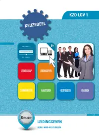 Omslag van het leerwerkboek voor 'Mbo: Keuzedelen' met de titel 'Keuzedeel - Leidinggeven'