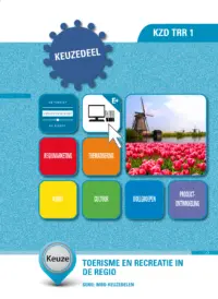Omslag van het leerwerkboek voor 'Mbo: Keuzedelen' met de titel 'Keuzedeel - Toerisme en recreatie in de regio (K0387)'