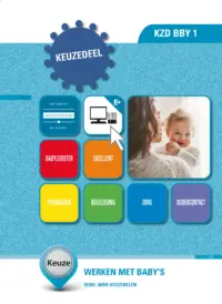 Omslag van het leerwerkboek voor 'Mbo: Keuzedelen' met de titel 'Keuzedeel - Werken met baby's'