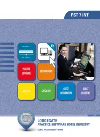 Omslag van het leerwerkboek voor 'Mbo: Dienstverlening in de luchtvaart' met de titel 'LodgeGate Praktijksoftware hotellerie (Engelstalig)'