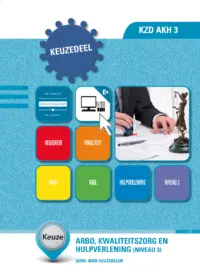 Omslag van de digitale licentie van het leerwerkboek 'Mbo: Keuzedelen' met de titel 'E-Licentie: Keuzedeel - ARBO, kwaliteitszorg en hulpverlening, niveau 3'