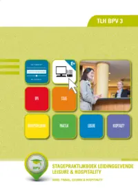 Omslag van het boek met de titel 'Stagepraktijkboek: Leidinggevende leisure & hospitality (cohort 2016)'