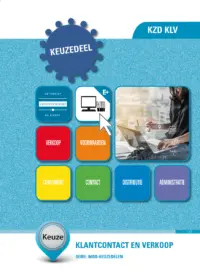 Omslag van het leerwerkboek voor 'Mbo: Keuzedelen' met de titel 'Keuzedeel - Klantcontact en verkoop'