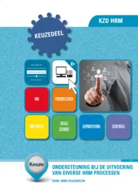 Omslag van het leerwerkboek voor 'Mbo: Keuzedelen' met de titel 'Keuzedeel - Ondersteuning bij de uitvoering van diverse HRM processen'