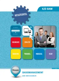 Omslag van het leerwerkboek voor 'Mbo: Keuzedelen' met de titel 'Keuzedeel - Basismanagement'
