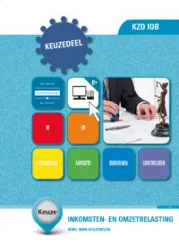 Omslag van het leerwerkboek voor 'Mbo: Keuzedelen' met de titel 'Keuzedeel - Inkomsten- en omzetbelasting'