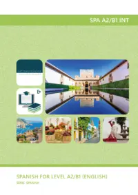 Omslag van het leerwerkboek voor 'Mbo: Travel, Leisure & Hospitality' met de titel 'Spanish for level A2/B1 (Spaans/Engelstalig)'