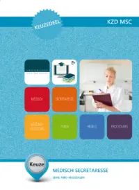 Omslag van het leerwerkboek voor 'Mbo: Keuzedelen' met de titel 'Keuzedeel - Medisch secretaresse'