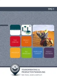 Omslag van het leerwerkboek voor 'Mbo: Travel, Leisure & Hospitality' met de titel 'Touroperating & productontwikkeling'