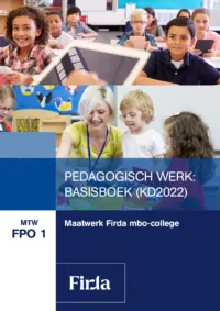 Omslag van het leerwerkboek voor 'Mbo: Pedagogisch werk' met de titel 'Maatwerk Firda: Pedagogisch Werk: Basisboek PM/GPM/OA'