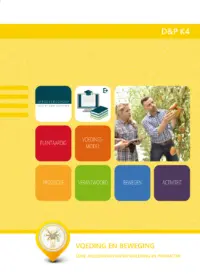 Omslag van het leerwerkboek voor 'Vmbo: Dienstverlening & producten' met de titel 'Voeding en beweging'