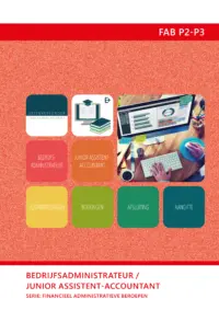 Omslag van het leerwerkboek met de titel 'Bedrijfsadministrateur / Junior assistent-accountant.'