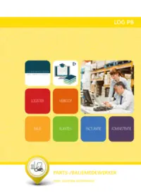 Omslag van het leerwerkboek voor 'Mbo: Logistiek' met de titel 'Logistiek - Parts- en baliemedewerker'