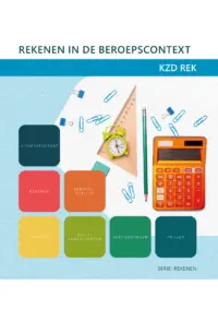 Omslag van het leerwerkboek voor 'Mbo: Entree-opleidingen' met de titel 'Keuzedeel: Rekenen in de beroepscontext'