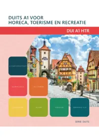 Omslag van de digitale licentie van het leerwerkboek voor 'Mbo: Ondernemer horeca bakkerij' met de titel 'E-Licentie: Duits A1-niveau voor horeca, toerisme en recreatie'