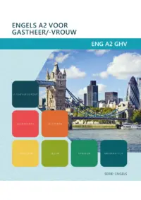 Omslag van het leerwerkboek voor 'Mbo: Bediening' met de titel 'Engels A2-niveau voor gastheer/gastvrouw'