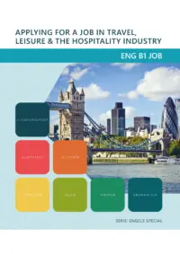 Omslag van het leerwerkboek voor 'Generieke vakken' met de titel 'Engels B1-niveau applying for a job in travel, leisure &amp; hospitality'