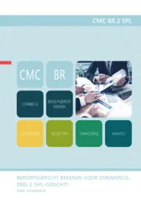 Omslag van het leerwerkboek voor 'Mbo: Commercie' met de titel 'Beroepsgericht rekenen voor commercie - deel 2'