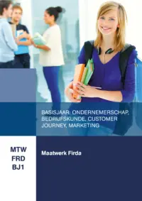 Omslag van het leerwerkboek voor 'Maatwerk' met de titel 'Maatwerk Firda: Basisjaar: Ondernemerschap, bedrijfskunde, customer journey, marketing'