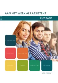 Omslag van het leerwerkboek voor 'Mbo: Entree-opleidingen' met de titel 'Aan het werk als assistent'