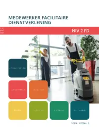 Omslag van het leerwerkboek voor 'Mbo: Dienstverlening (niveau 2)' met de titel 'Medewerker facilitaire dienstverlening'