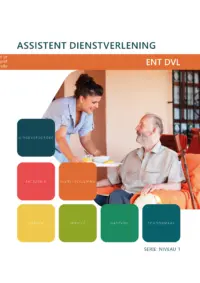 Omslag van het leerwerkboek voor 'Mbo: Entree-opleidingen' met de titel 'Assistent dienstverlening'