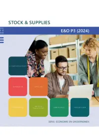 Omslag van het leerwerkboek voor 'Vmbo: Economie & ondernemen' met de titel 'Stock & Supplies'