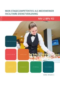 Omslag van het leerwerkboek voor 'Mbo: Niveau 2 breed' met de titel 'Mijn stagecompetenties als medewerker facilitaire dienstverlening'