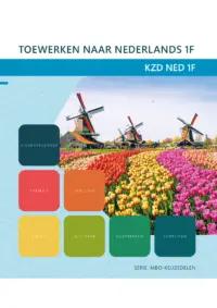 Omslag van het leerwerkboek voor 'Mbo: Keuzedelen' met de titel 'Toewerken naar Nederlands 1F'