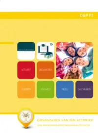 Omslag van het leerwerkboek voor 'Vmbo: Dienstverlening & producten' met de titel 'Organiseren van een activiteit'