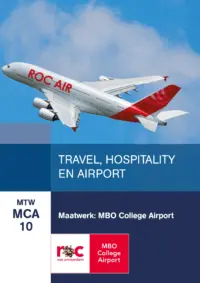 Omslag van het leerwerkboek voor 'Maatwerk' met de titel 'Maatwerk MBO College Airport - Travel, hospitality, airport'