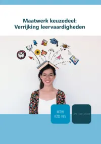 Omslag van het leerwerkboek voor 'Maatwerk' met de titel 'Maatwerk keuzedeel: Verrijking leervaardigheden'