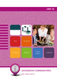 Omslag van het leerwerkboek voor 'Mbo: Bediening' met de titel 'Gastgericht communiceren'