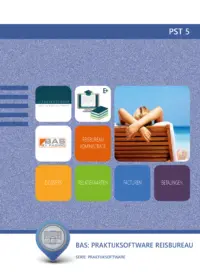 Omslag van het leerwerkboek voor 'Mbo: Travel, Leisure & Hospitality' met de titel 'BAS, praktijksoftware reisbureau'