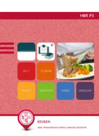 Omslag van het leerwerkboek voor 'Vmbo: Horeca, bakkerij en recreatie' met de titel 'Keuken'