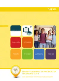 Omslag van het leerwerkboek voor 'Vmbo: Dienstverlening & producten' met de titel 'Dienstverlening en producten, onderbouw klas 2'