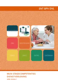 Omslag van het leerwerkboek voor 'Mbo: Entree-opleidingen' met de titel 'Mijn stagecompetenties dienstverlening'