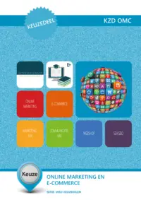 Omslag van het leerwerkboek voor 'Mbo: Keuzedelen' met de titel 'Keuzedeel: Online marketing en e-commerce'