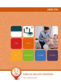 Omslag van het leerwerkboek voor 'Vmbo: Zorg & Welzijn' met de titel 'Stageboek voor zorg en welzijn'