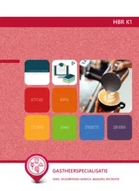 Omslag van het leerwerkboek voor 'Vmbo: Horeca, bakkerij en recreatie' met de titel 'Gastheerspecialisatie'