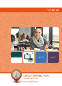 Omslag van het leerwerkboek voor 'Mbo: Travel, Leisure & Hospitality' met de titel 'Examentraining Frans Manager Leisure & Hospitality'