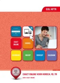 Omslag van het leerwerkboek voor 'Mbo: Economie' met de titel 'Studiewerkboek Exact Online voor Horeca, FD en TR'