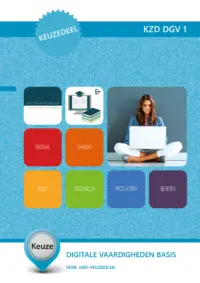 Omslag van de digitale licentie van het leerwerkboek voor 'Mbo: Keuzedelen' met de titel 'E-Licentie: Keuzedeel - Digitale vaardigheden basis'
