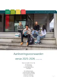 Omslag van het leerwerkboek met de titel 'Aanleveringsvoorwaarden auteurs'
